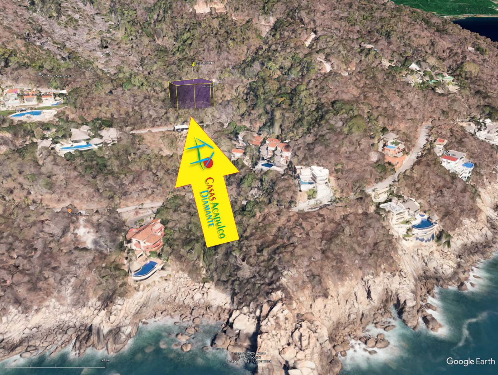 Terreno Brisas del Marqués Manzana F Lote 107 - Ubicación satelital y entorno 1